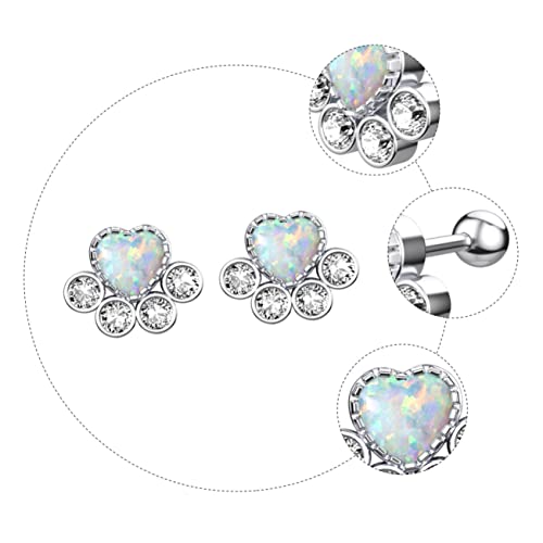 CUBTOL 3 pares criativos de unhas prateadas ornamentos de osso para festa de orelha acessórios de es