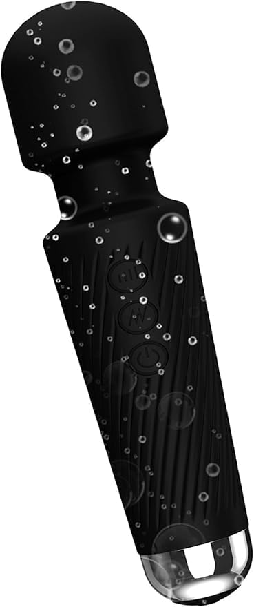 Handheld Electric Back Massager - Rechargeable&Waterproof Handheld Deep Tissue Neck Back Massager for Shoulder Black