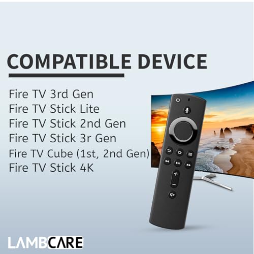 Image of Lambcare 1 Years Warranty Remote Control Compatible for Amazon Fire Tv Stick Remote Original Model L5B83G S3L46N Only 2Nd Generation Fire Tv Stick 4K Device with Alexa Voice Bluetooth Remote Control