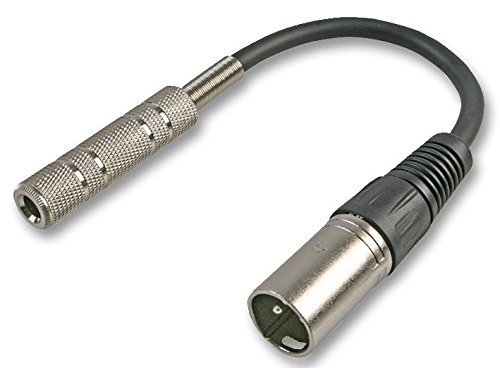 Pro Signal 3-Pin XLR Plug to 6.35mm (1/4") Stereo Jack Socket Adaptor Lead - 20cm - Professional Audio Cable - PSG01406