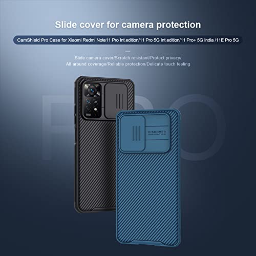 Capa para Xiaomi Redmi Note 11 Pro com capa de câmera, capa Redmi Note 11 Pro 5G, capa Nillkin camsh