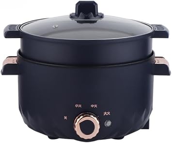 Multifunctional Electric Cooker, 8.7 fl oz 3 L Large Capacity, Single Serving, Electric Pot, Multi-Cooker, Value Set Blue, 8.7 inches 22 cm Double Layer + PP Steam Grid