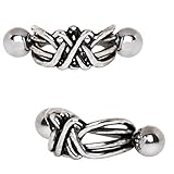 WildKlass - Pendiente de cartílago de acero inoxidable 316L envuelto en alambre