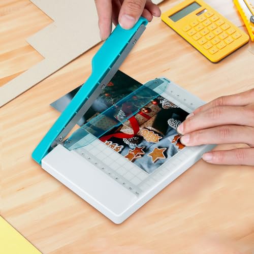 NIHUIFDPY Taglierina per carta da 15,2 cm di lunghezza di taglio piccola taglierina di carta antiscivolo Taglierina di carta compatta e portatile a strisce curve per tagliare coupon Craft carta carta