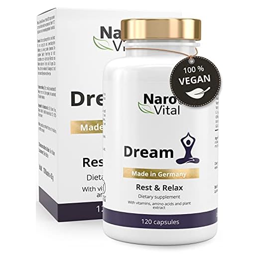 Avslappnad under natten - Naturliga melatonin- och serotoninkällor L-tryptofan & 5-HTP - Berikad med GABA - 120 kapslar (2 månader)