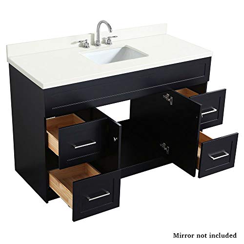 Ariel Hamlet F055S-Wq-Vo-Gry 55" Inch Single Rectangular Sink Grey Bathroom Vanity Cabinet With White Quartz Countertop #TOP6