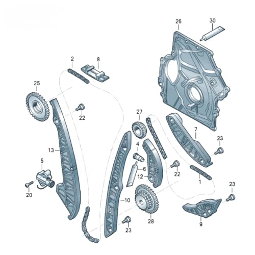 Kit cadena bomba aceite 06H109469AD tensor 06H109507N para distribución A3 6