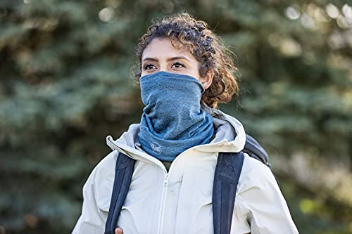 Buff Multifunctional Neckwear Lightweight Merino Wool Worn 12+ Ways, Dusty Blue #TOP4