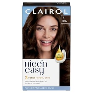 Clairol Nice’n Easy Crème Permanent Hair Dye, 4 Dark Brown, 230g