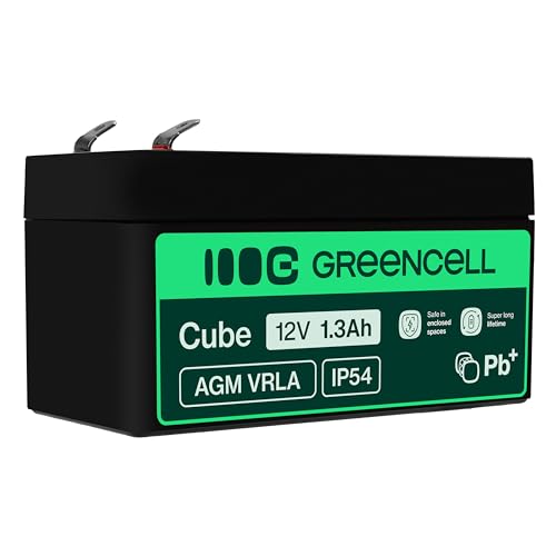Green Cell Recambio de Batería Gel AGM 12V 1.3Ah Rechargeable Pila Sellada de Plomo ácido batería sin Mantenimiento Batería de Reemplazo para Sistemas de Alarma Antirrobo Video vigilancia