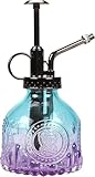 Glass Plant Mister Spray Bottle 200ML Watering Bottle with Top Pump Watering Can for Indoor Outdoor House Plants,Flowers (Blue-Purple)