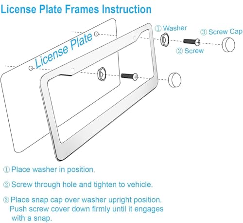 2pcs for US Navy Veteran License Plate Frames – Silver Aluminum – 12.5’ x 6.5’ Veteran USN License Plate Holder by SOWFLYGO - Image 3
