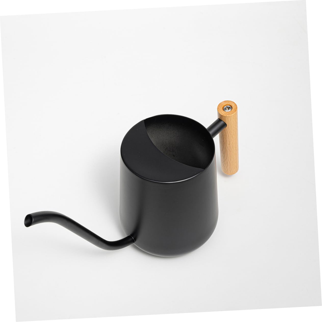 Annaffiatoio Manico in Legno in Acciaio Inox Nero 1000ml