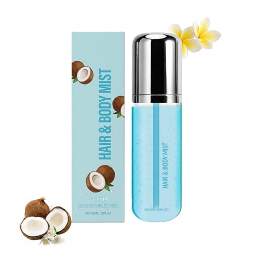 Coconut Vanilla Body Spray for Women,Vanilla Body Spray,Long-Lasting Fragrance Mist for Skin,Lightweight, Nourishing Hair and Skin Care,Non-Greasy,Coconut Hair and Bodies Perfume Sprays (50ml, 1PC)