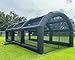 30ft Long Oxford Inflatable Baseball Batting Cage Baseball Hitting Bearing Field with Blower &Durable Baseball Netting for Club Trainning (Black, 30ft L×16ft W ×11.5ft H)