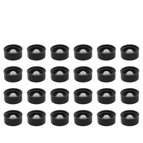 JCBIZ 24PCS 24 Tooth Black Boston Bottle Cap Phenolic Bakelite Lid Polycone Caps