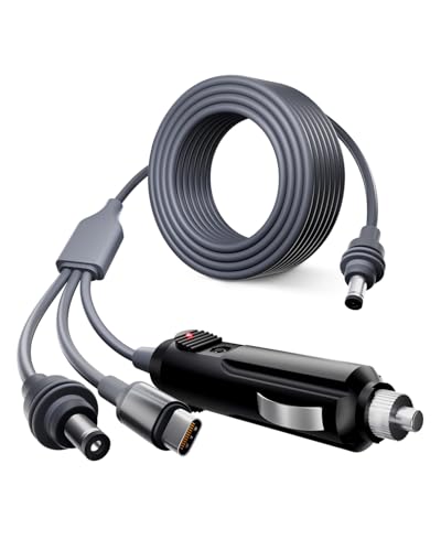 Rigshru Starlink Mini 3-in-1 Power Adapter Cable 10FT / 3 M – USB-C to DC Cord, 12V-24V Car Cigarette Lighter Charger, Plug-and-Play Accessories, High-Speed Power Supply Cable