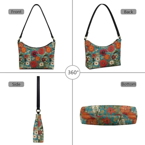 Image of Handbag for Women Leather Underam Shoulder Bag with Zipper Fashion Work Purse Waterproof Travel Wallet