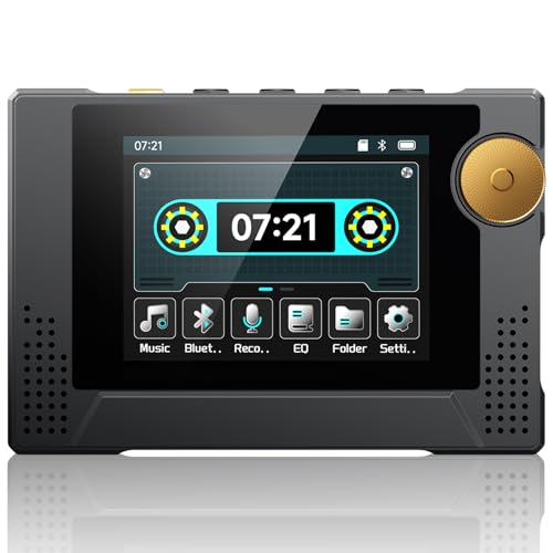 64GB 80s Retro MP3 Player with HD Speaker,MP3 Cassette Nostalgia Player,Dynamic Retro UI,Tape Drive Shape,Portable Bluetooth MP3 Music Player 50 Hours Long Battery Life, 2.4
