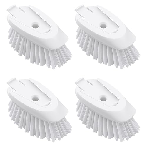 Dish Brush Refills 4 Pack White Replacement BrushHeads Compatible with OXO Dish Brush & OXO DishScrubber