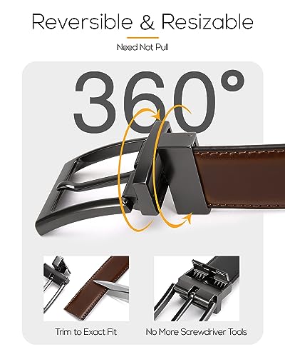 Chaoren Mens Belts Leather Reversible thumb #3