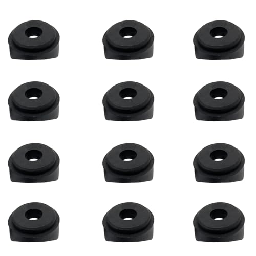 Lot de 12 rondelles rondes à ressort en polyéthylène, rondelles concaves noires pour fixation de tubes ronds (28 mm de diamètre extérieur x 9 mm de diamètre intérieur)