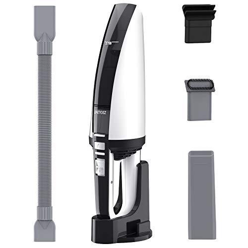 ZIGLINT Aspirador de Mano sin Cable 6000 PA, Aspiradora de Mano，Aspiradoras Inalámbrica y Potente, 0.85 kg Portátil, 4 Cepillos，2000 mAh Carga Rápida，Líquido y Sólido，Hogar y Coche