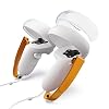 Syntech Controller Grips Kompatible mit Meta/Oculus Quest2 Zubehör, Silikone Griffabdeckung with Halo Controller Protector Ring and Verstellbarem Handgelenksgurten (Weiß-Orange)
