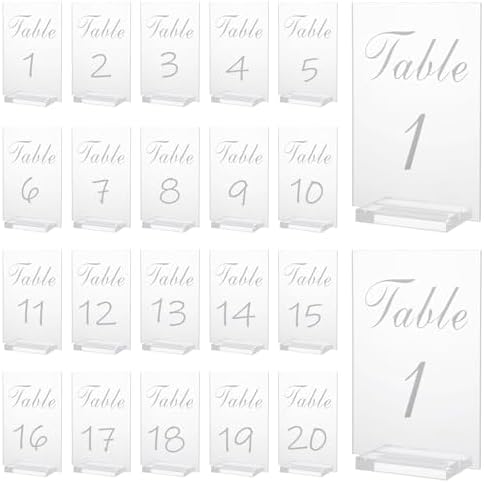 Amazon.com: 40 Pack Gold Acrylic Wedding Table Numbers 1-40 Clear Stand ...
