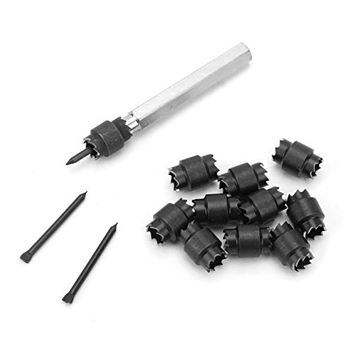13-Pack Spot Weld Cutter Set, Double Sided 3/8 HSS Rotary Spot Weld Cutter Remover Drill Bits Hex Sheet Metal Hole Cutter Remover for Power Drill Spot Welding
