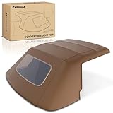 A-Premium Brown Convertible Soft Top Compatible with Ford Mustang 1983-1993, Convertible, with Plastic Window