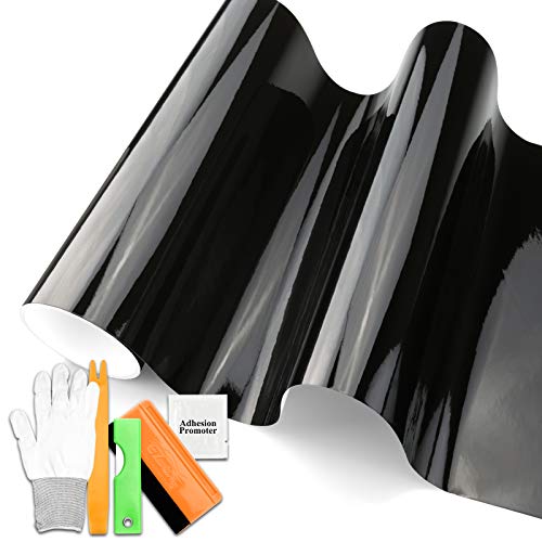 Jdmbestboy Free Tool Kit Gloss Black Glossy Vinyl Wrap Sticker Decal Film Sheet Bubble Free Air Release- 12"X60" #TOP9