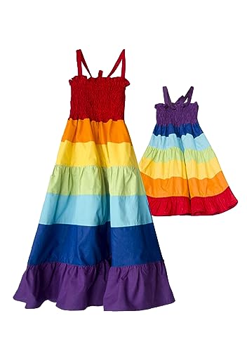 BOFETA Mommy and Me Fashion Casual Dress Loose Sling Soft Sundress Sleeveless Boho