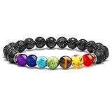 Hochwertiges Material:Chakra armband echte steine hergestellt aus hochwertigen materialien.Und ein geringes gewicht.Sein kühles gefühl in den händen kann ihre angst beruhigen.Ideal für männer und frauen,die unter druck arbeiten.Passt die meisten der größe.