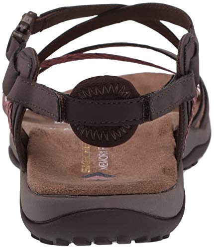 Skechers Womens Strappy Slingback Sport Sandal, Chocolate, 7 Us #TOP2