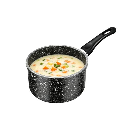 Nonstick Saucepan, 1.5 Quarts Sauce Pan Small Milk Soup Pot with Granite Coating