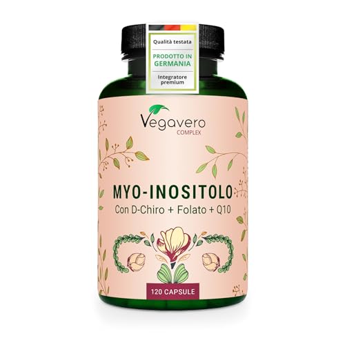 Vegavero Integratore INOSITOLO | Myo & D Chiro Inositol, Folato 5-MTHF, Cromo, Zinco e Vitamina B6 | PCOS e Ovaio Policistico | Certificato in Laboratorio