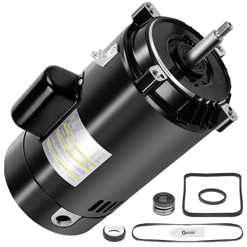 A-Outsanding UST1202 2.0 HP Pool Pump Motor 56J Frame Single Speed 115/230V Replacement for Hayward Super Max Flow Northstar Ja-cuzzi Magnum Pump Durable C-Face Threaded Shaft Motor