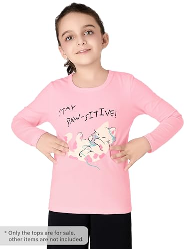 Image of Girls Long Sleeve T-Shirt Cute Versatile Basic Casual Top Size 6-18 | Soft Stretchy Tee for All Day Comfort, Versatile Layering Top for Cold Days, Cute Casual Style for Girls, Durable Easy Care