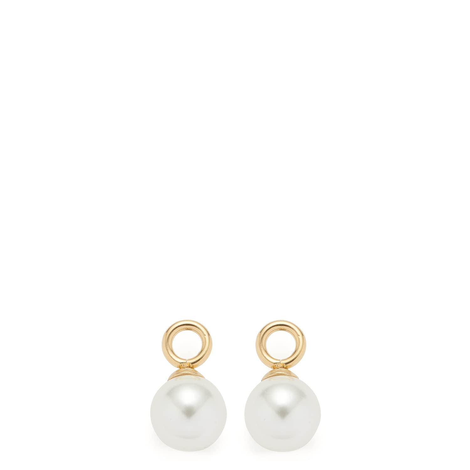 JEWELS BY LEONARDO Ohrring-Einhänger Beauty's Perla Beau • Creolen-Anhänger aus goldfarbenem Edelstahl • Charms mit weißen Imitations-Perlen • Schmuck Geschenk für Frauen • 021627