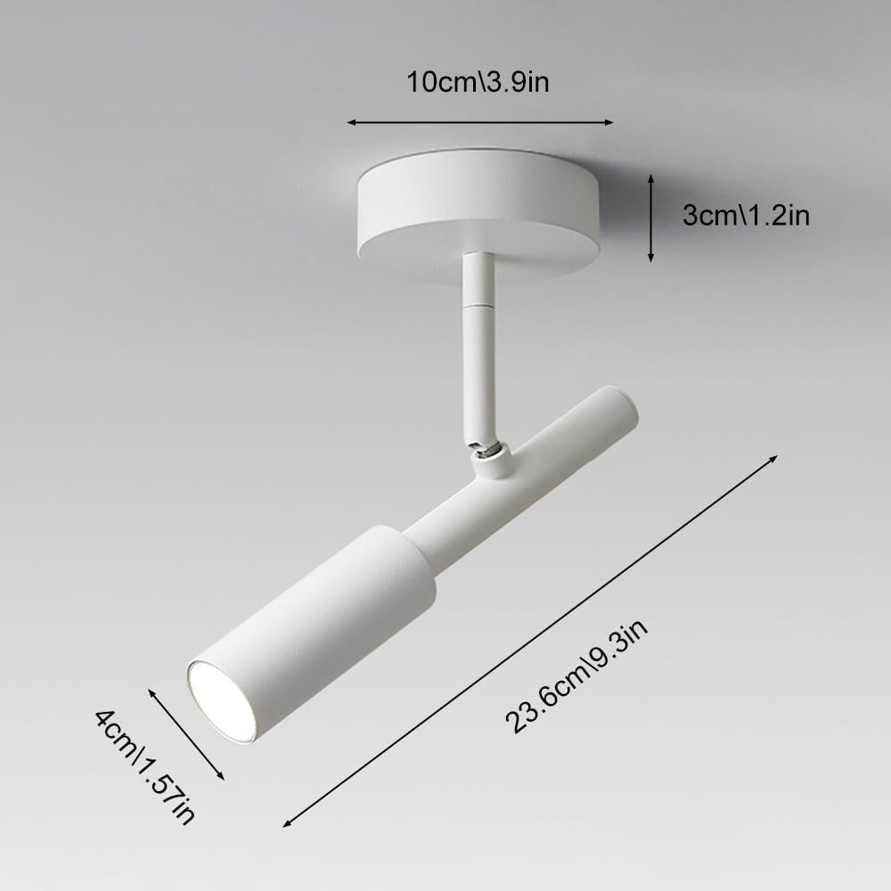 Faretti LED da Soffitto Faretto Da Soffitto A LED, Apparecchio Di Illuminazione Moderno Con Rotazione Regolabile Di 90°+355°, For Accenti, Faretti Da Parete Girevoli Da 5 W For Cucina,(White)