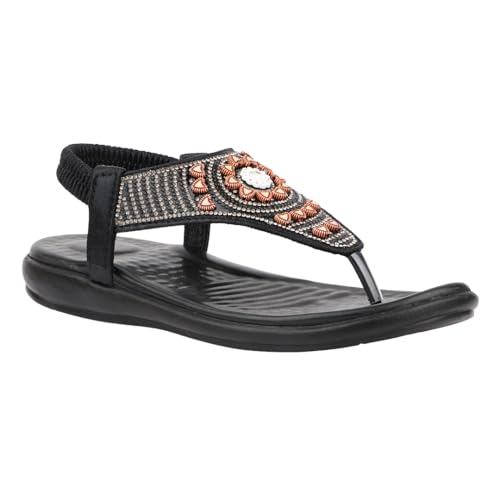 Image of Medifeet Elegance Beadwork Slingback Sandals for Women with Plush Cushion Footbed