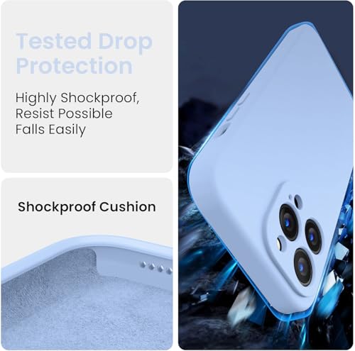 Image of Elzzi Square Candy Liquid Silicone iPhone Case Cover Compatible for iPhone 13 Pro, All Cube Series with Microfiber Lining Compatible iPhone 13 Pro (6.1 inch) - Carolina