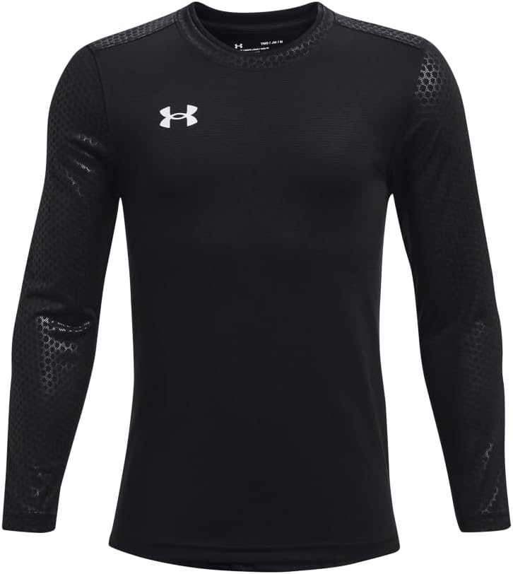 Under Armour Boys Wall Goalkeeper Jersey, Black (001)/White, Small