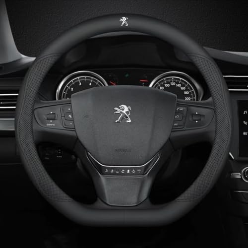 BCYOLBFD Cubierta de Volante de Coche, para Peugeot 508 RXH 2014-2018 cómoda y Antideslizante Cubierta del Volante del Coche Volante de Automóvil autopartes,A