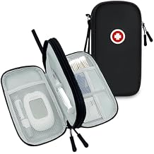 ICIMBI Diabetic Supplies Travel Case, Carrying Bag Organizer For Diabetes Testing Kit, Blood Glucose Monitor Kit with Meter, Blood Sugar Test Strips, Lancets, Lancing Device, Alcohol Wipe Case Only