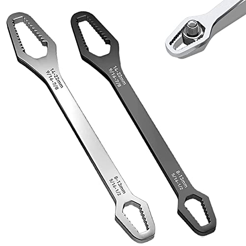 QETRABONE Universal Torx Schlüssel Set, 8-22mm Doppelseitige Selbstspannende Verstellbare Schraubenschlüssel, Chrom-Vanadium-Stahl Universal-Drehmomentschlüssel - 2 Stück Cover