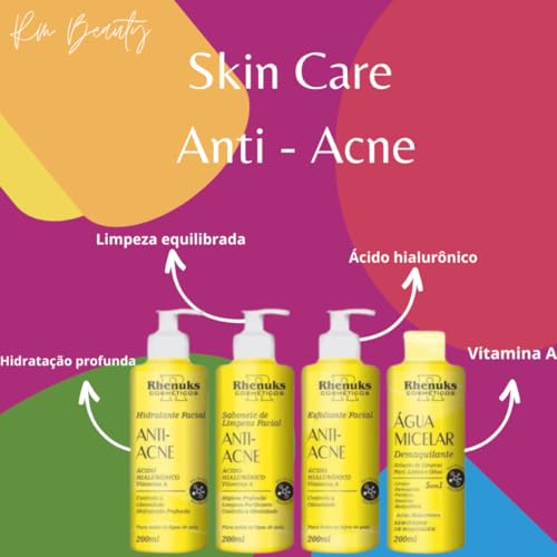 Kit Cuidados Faciais Anti-Acne, 4 Unidades