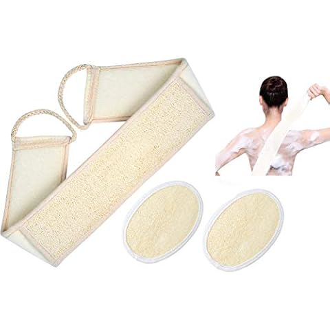 Loofah Exfoliating Back Scrubber,Body Bath Sponge,Double Side Scrubbing Strap, Bath Loofah Sponge for Men and Women Bath Spa and Shower Scrubber Cover