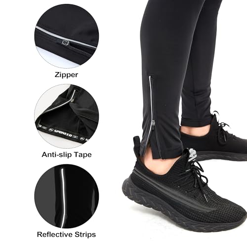 sponeed Calças de ciclismo masculinas térmicas de inverno, Lã cinza, M